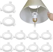 Lyeteung Lampshade Adapter Rings, E27 to E14 Converter, Pack of 10, White Plastic, Round, Polished, Solid Shade