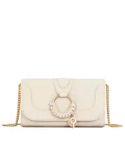 See By Chloé Hana Chain Wallet in Cement Beige