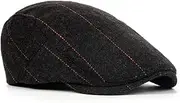 [DOINEUFL] Mens Flat Cap UK, Flat Caps for Men UK, Men's Flat Caps with Simple Design, Adjustable Newsboy Caps for Men, Grandad Hat in 55-59cm