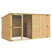 Dog Kennel Extra Large 2.28M Wooden House Bed Outdoor Pet Puppy Cabin Log