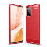 MCC Slim Samsung Galaxy A72 4G 5G Carbon Fibre Soft Case Cover A725 A726 [Red]