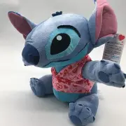 Disney's Lilo & Stitch STITCH 13"H Plush. New w/ Tags. Flowers & Hearts Shirt