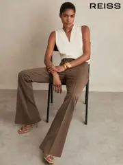 Reiss Mink Neutral Gabi Flared Suit Trousers (F96481) | $225