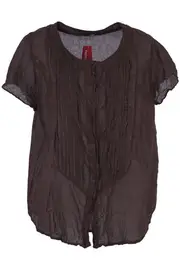 Gathered Front Button Up Blouse--NAM-L10-B