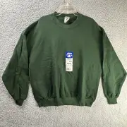 Vintage Jerzees Sweatshirt XXL Blank Green Crewneck USA 50/50 Plain Pullover NEW