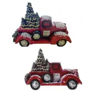 Christmas Truck Figurine Car Christmas Tree Resin Holiday Decoration for Party