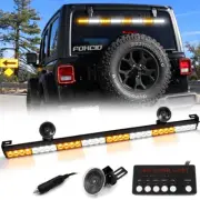 35" 32 LED Strobe Light Bar Emergency Warning Traffic Advisor Arrow Amber White