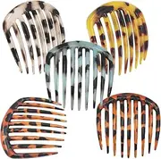 5 Pcs French Twist Comb Retro Celluloid Hair Comb 9 Teeth Non Slip Comb Clips Hair Styling Accessories for Women and Girls Multicolour
