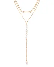 Ettika Coastal Cultured Freshwater Pearl Layered Lariat Necklace, 12.5-17.5