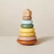 Hearth and Hand with Magnolia Toy Rainbow Wooden Ring Stacker 8 pieces