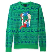 Alex Stevens Mens Drunk Elf Ugly Christmas Sweater, Green, Small