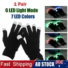 1PAIR Rainbow Flow LED Light Black Glove Rave Party Glow Games Night mode Glove