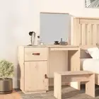 Solid Wood Pine Dressing Table Makeup Vanity Desk Cosmetic Mirror Table vidaXL