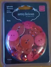 New Chatterbox Artsy.licious Ruby Red Splendid Treasures Set/35 Buttons Gems