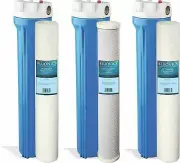 BLUONICS Whole House Water Filter Purifier Sediment & CTO Carbon 3 High Flow 20"