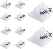 Canomo Furniture Chest Drawer Bottom Repair Fixing Mending Wedges Drawer Plastic Angle Code Bracket Fastener with Screws, White(100 Pack)