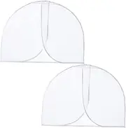 [WOOVEEWIND] Dust Bags for Clothing Storage 2pcs Short Suit Cover Translucent Garment Organizer for Dry Cleaning