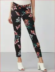 7 FOR ALL MAN KIND women jeans super skinny USA black Flowers 24 MSRP $199