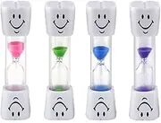 4 Pcs Toothbrush Timer Hourglass 3 Minute Sand Timer Smile Hourglass Timer for Kids Proper Tooth Brushing