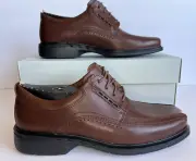 CLARKS Men's Kenneth Unstructured Collection Brown Leather Dress Shoes Sz 7 M