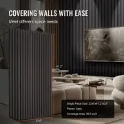 Wood Slat Acoustic Sound Panels Large Wall Art Black Oak 24x48 Inches