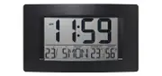 Jumbo LCD 12-24 Hour 7 Language Digital Wall Clock With Calendar & Thermometer
