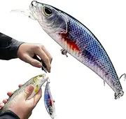 Robotic Lure - USB Rechargeable Robotic Fishing Lure - Electric Bait Vibration with LED Light Outdoor Sports Accessory for River Streams Coastal Waters