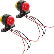 HOLIDYOYO 2Pcs Dual Color Side Marker Lights Truck Rear Lights for Trailers Rvs and Caravans Easy Install Yellow Red Safety Turn Signal Lamps