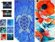2 Pack Microfiber Lightweight Thin Beach Towel Sand Free Quick Dry Super Absorbent Compact Oversized Large Towels for Swimming Pool Yoga Gym Travel Vacation Beach Accessories Essentials for Adults
