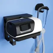 Galeith Upgraded Cpap Wall Mount Shelf Kit for AirSense 11 with Cpap Hose Hanger 2 PCS Bottom Hooks & Cpap Mask Hook, Keep Mask Neat, Save Space, Avoids Hose Tangle Black