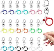 Binxus 20 Pcs Silicone Pen Clip with Lobster Clasp, Colorful Mini Lanyard Pen Holder, Badge Pen Holder, Retractable Badge Reel Accessories (Colorful)