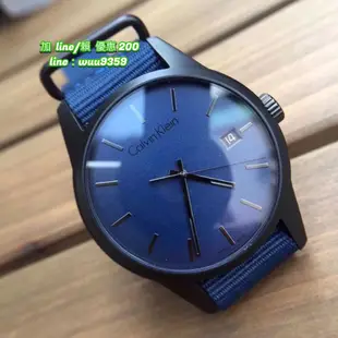 卡文克萊（Calvin Klein ）K7K514VNCK手錶軍事革命主義休閒帆布風格時尚腕錶 男士中性手錶/藍