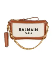 B-Army canvas clutch bag with leather inserts One size Brown