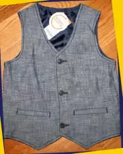 NWT Boys 4T-5T Gymboree BLUE SAFARI Cotton Button-up fully lined CHAMBRAY VEST