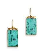 Annette Ferdinandsen 18K Yellow Gold Chrysocola Drusy Branch Earrings