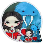 My Very Strange Valentine Adorable Maiden and Yeti Round Beach Towel