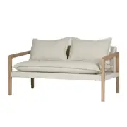 Belle Coolum Rubber/Wood Sofa w/ Cushion Indoor Furniture 77x150cm Cream