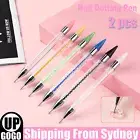 Dotting Pen Dual Ended Rhinestone Picker Wax Pencil Manicure Nail Art Tool AU