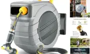 Retractable Garden Hose Reel 5/8 in x 65 ft, 2025 Upgraded Dual Ratchet Lock