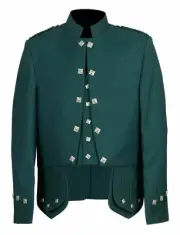 Men's Scottish Green Regulation Doublet Kilt Jacket