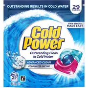 Cold Power Laundry Capsules Advanced Clean 29 pack