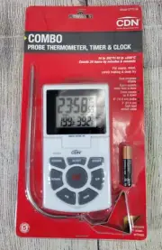 CDN Combo Probe Thermometer Timer and Clock White DTTC-W NEW