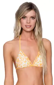 B Swim Women's Kailua Garden Daybreak Halter Reversible Bikini Top