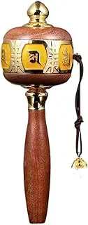 Hand Cranking Buddhist Prayer Wheel Hand Held Prayer Wheel Buddhist Prayer Wheel Used for Prayer, Blessing, Meditation, Yoga(Yellow)