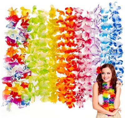 10 Pcs Hawaiian Leis Luau Birthday Party Decor Tropical Party Supplies