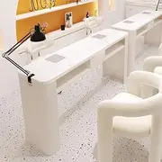PP-Kic Salon Beauty Manicure Table, Professional Girls Manicure Table, Modern SPA Manicure Station, Makeup Beauty Spa Manicure Table with Storage Space, White,100cm