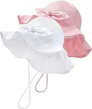 [HONGTEYA] Baby Sun Hat Toddler Girl Hats Infant Summer Beach Hat Wide Brim Sun Protection