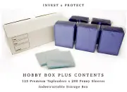 Hobby Box Plus : Toploader Storage Bundle Box 125 Top Loaders + Storage Box