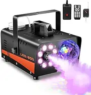 CTDZLED Smoke Machine, Fog Machine with Disco Ball Lights, 600W and 3000CFM with 13 Colorful LED Lights Effect, Wireless Remote Control, Suitable for Parties, Wedding, Halloween, and DJ Stage, Indoor