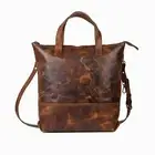Convertible Leather Tote Backpack with laptop compartment, Brown (Tan)